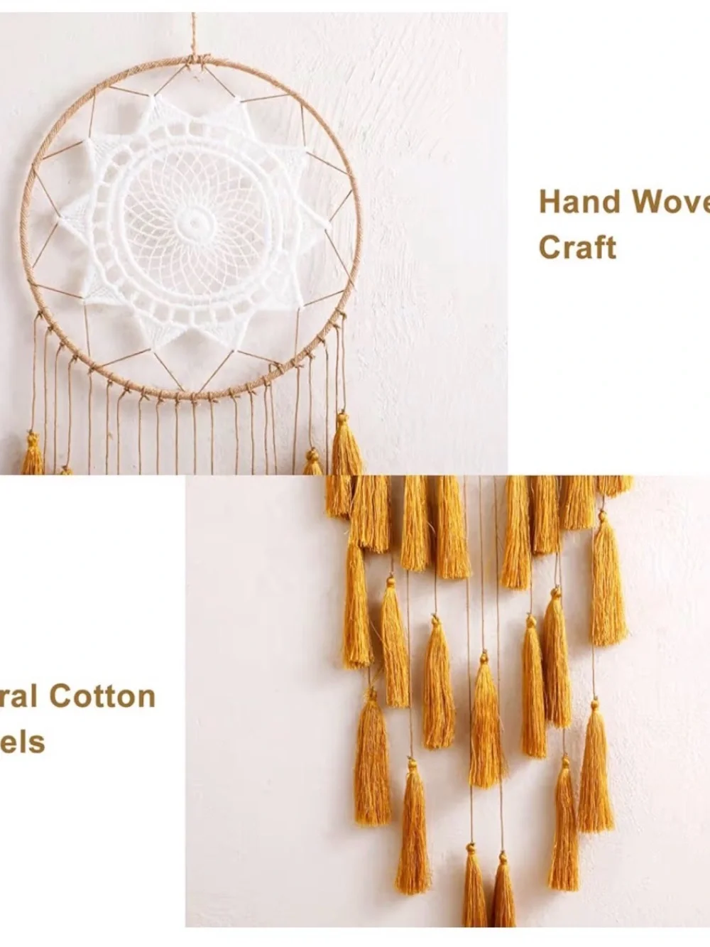 Artilady macrame dream catcher features a white mandala web